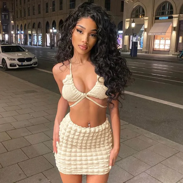 Women's Fashion Slim Halter Spaghetti Straps Skirt Apricot - Shop at LoveMi