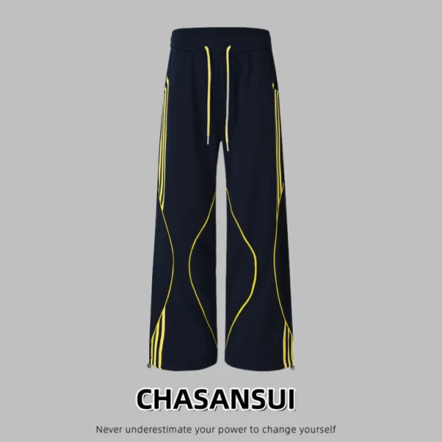Autumn And Winter Leisure Sweatpants Loose Wide Leg Straight Blue - Shop at LoveMi