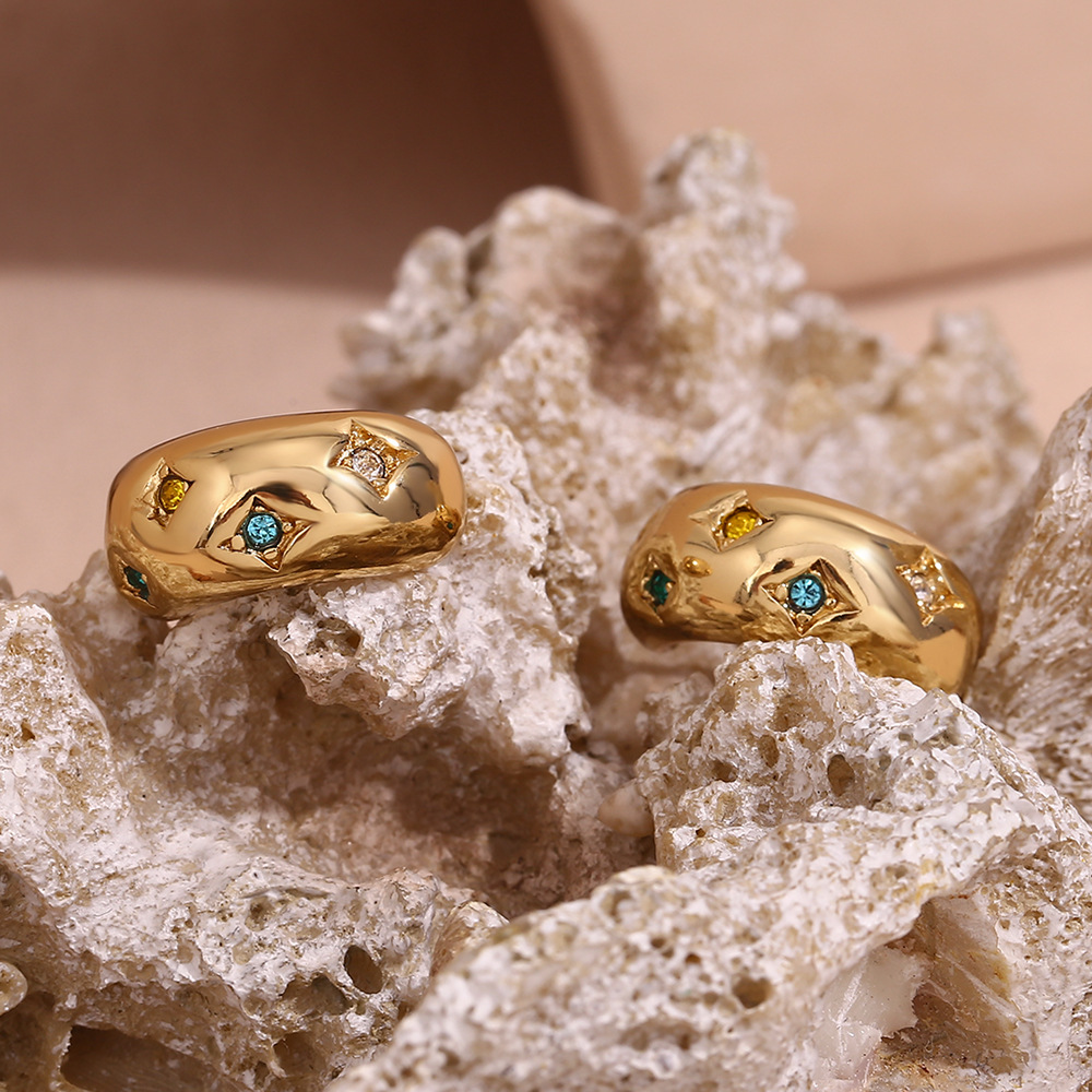 Fashion Star Zircon Moon Earrings