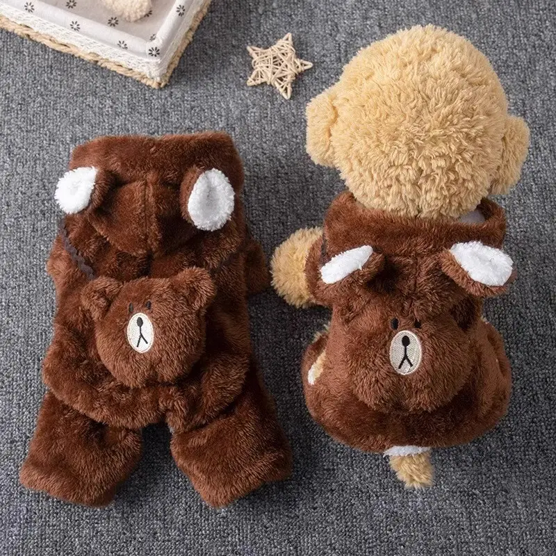 Winter Pet Clothing Teddy Bear-style Four-legged Outfit