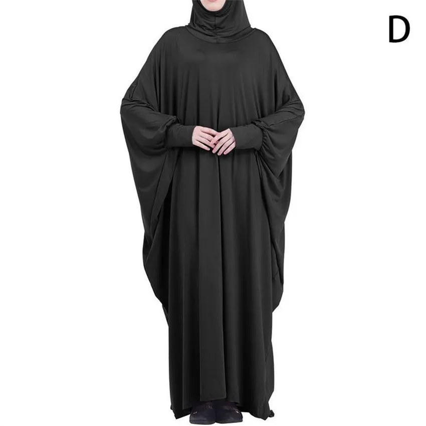 Solid Color Batwing Sleeve Dress With Pouch