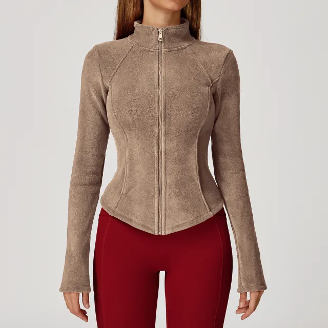 Autumn And Winter Fleece Jacket Cashmere High Sense Camel Color - Shop at LoveMi