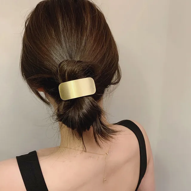 Simple Metal Style Texture Design Hair Accessories Gold - Shop at LoveMi