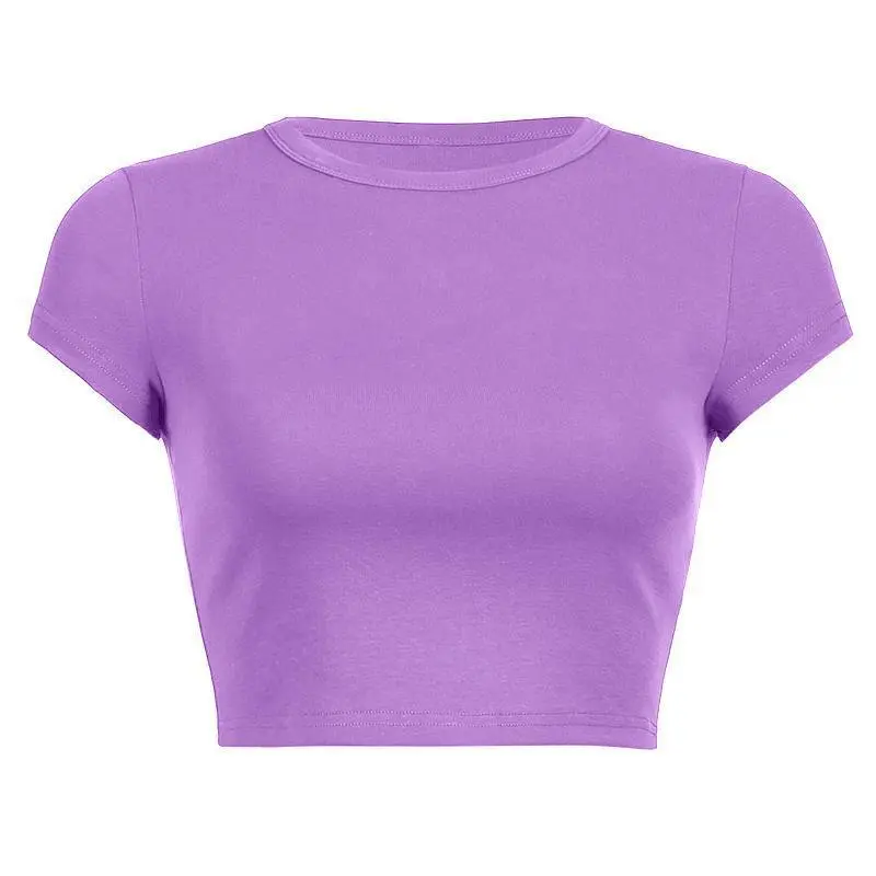 European And American DIY Summer Y2g Short-sleeved Women's T-shirt - Purple