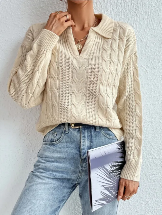 Women's Twist Thread Knitted Vest Solid Color Top Apricot - Shop at LoveMi