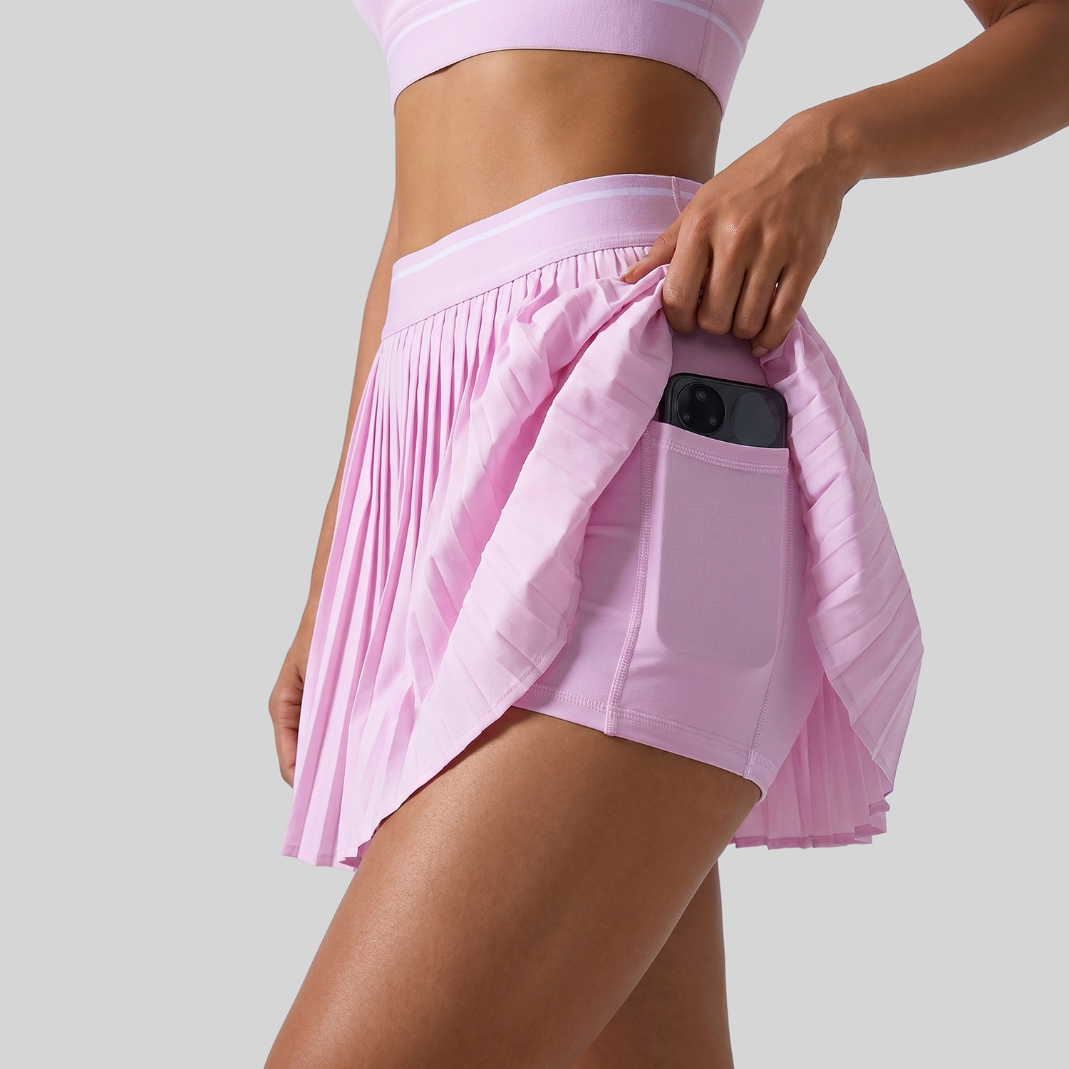 Contrast-color High-waisted Anti-exposure Yoga Skirt 3