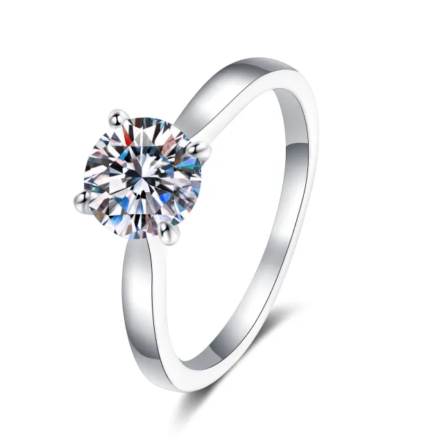 Fashion Sterling Silver Ring For Women High Carbon Stone 2 Karat - Shop at LoveMi