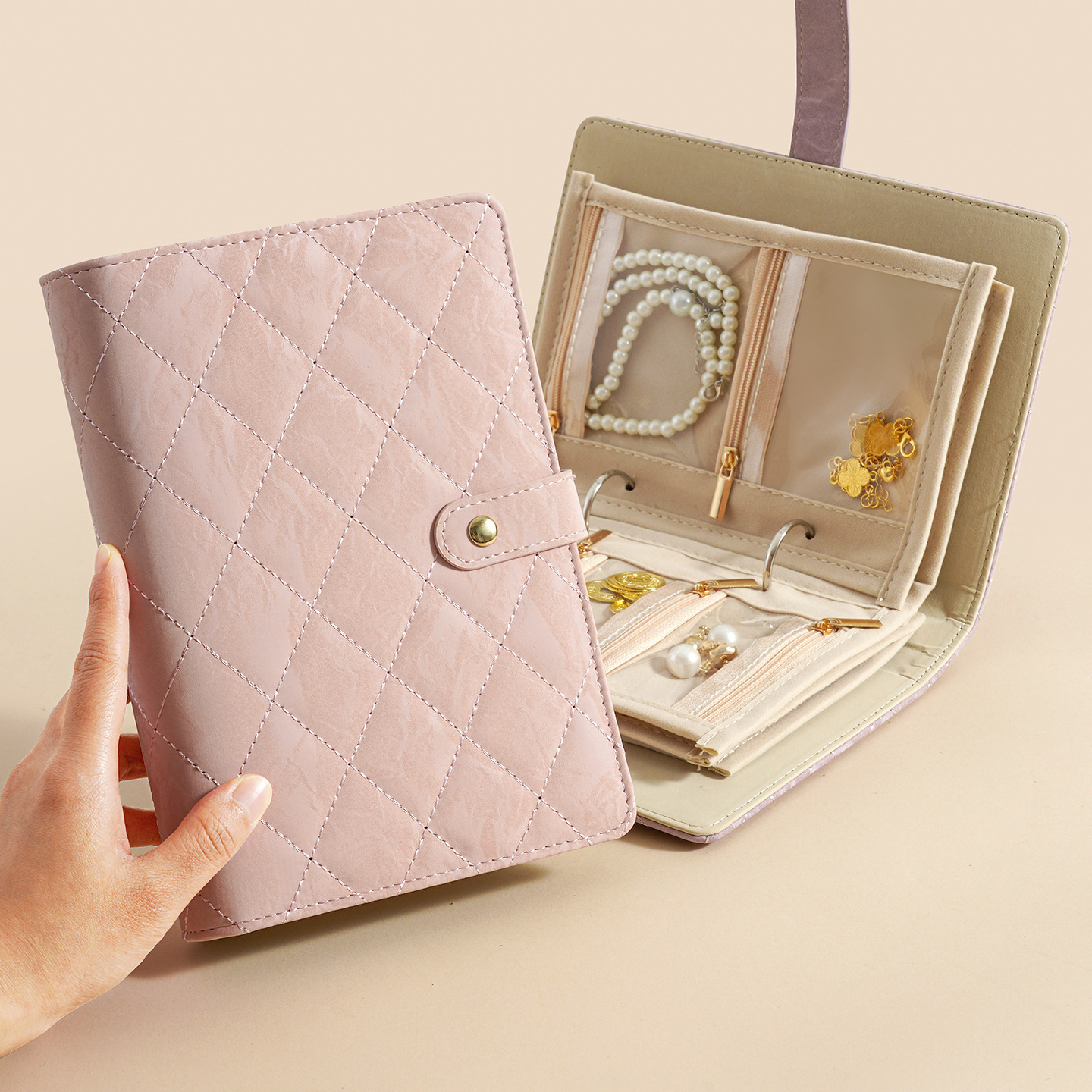Light-luxury Gold And Jewelry Storage Album Jewelry Organizer Bag