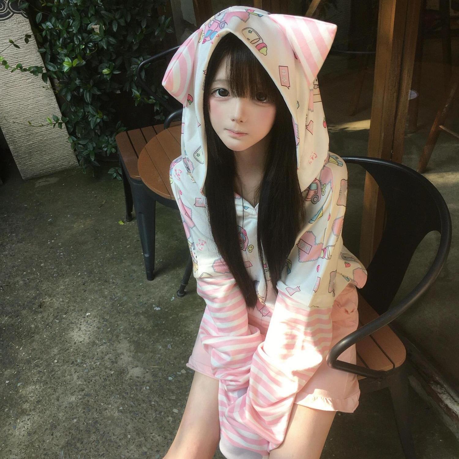 Hooded Faux Two-piece Striped Long-sleeve Patchwork Top