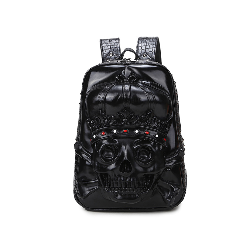 Title 9, Personality Skull Creative Punk Backpack for Wo...