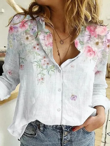 Women's Printed Casual Long Sleeve Shirt Style 19 M - Shop at LoveMi