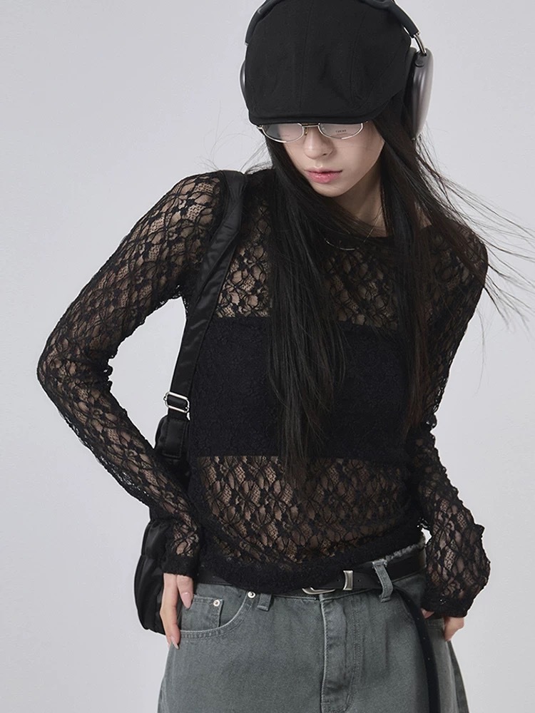 Sleek Slim Fit Japanese-Style Long Sleeve Top w/ Jacquard