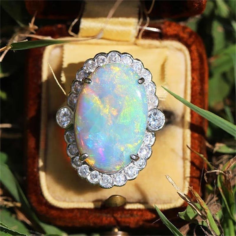 Copper Plate Inlaid Zircon Ring