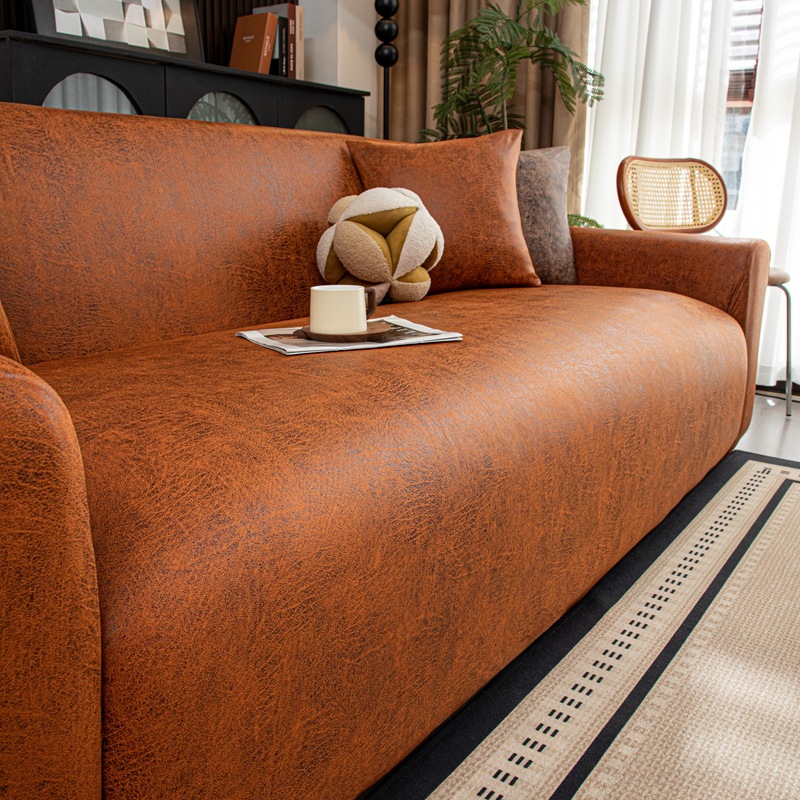 Faux Leather High-Elastic Fully Wrapped Sofa Cover