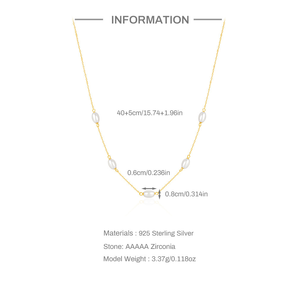 925 Silver Pearl Necklace Special-interest Design
