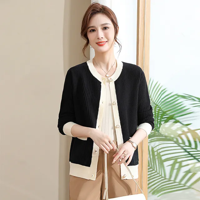 Short Knitted Comfortable Outdoor Versatile Cardigan Black - Shop at LoveMi