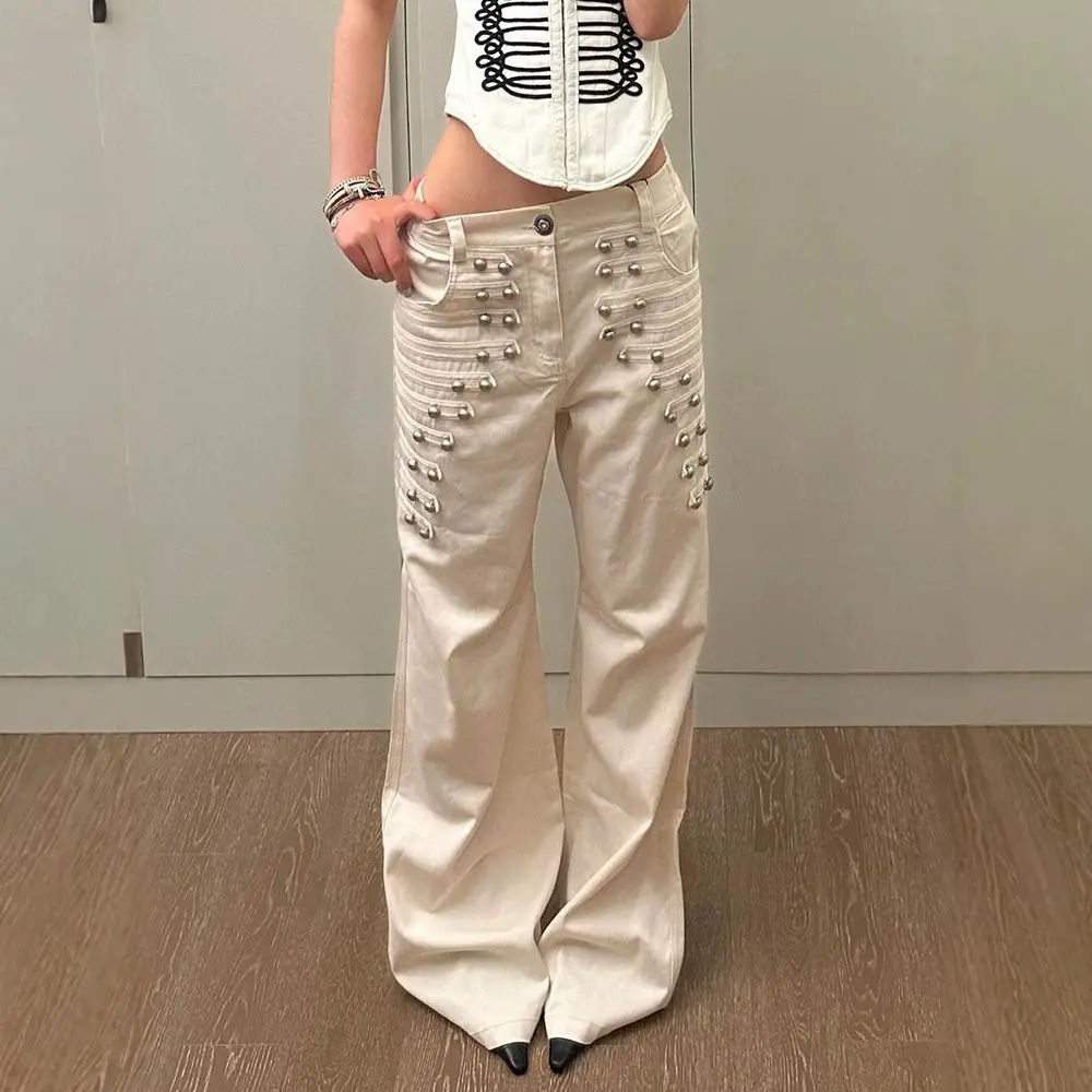 American-style Retro Metal-button Designer Jeans