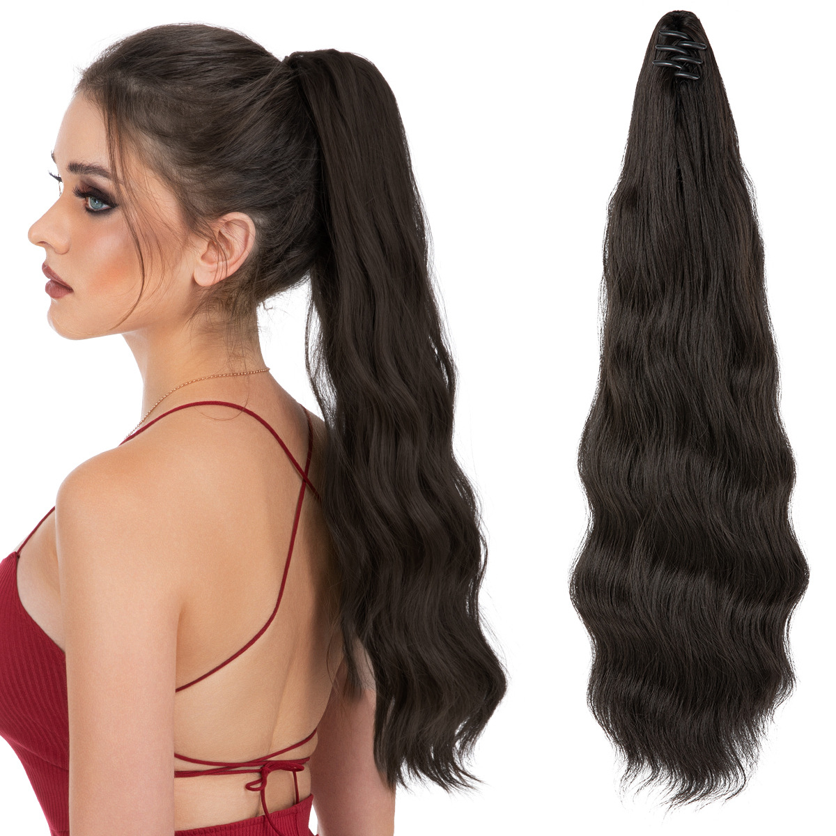 European And American Womens Wigs With Long Ponytails