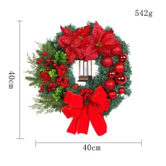 Christmas Light Wreath Door And Window Decoration Vine Ring - H2 11 Wheat Ears Red Light - View 1