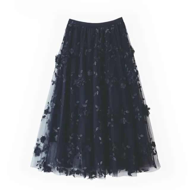 Mesh Embroidered Skirt Black - Shop at LoveMi
