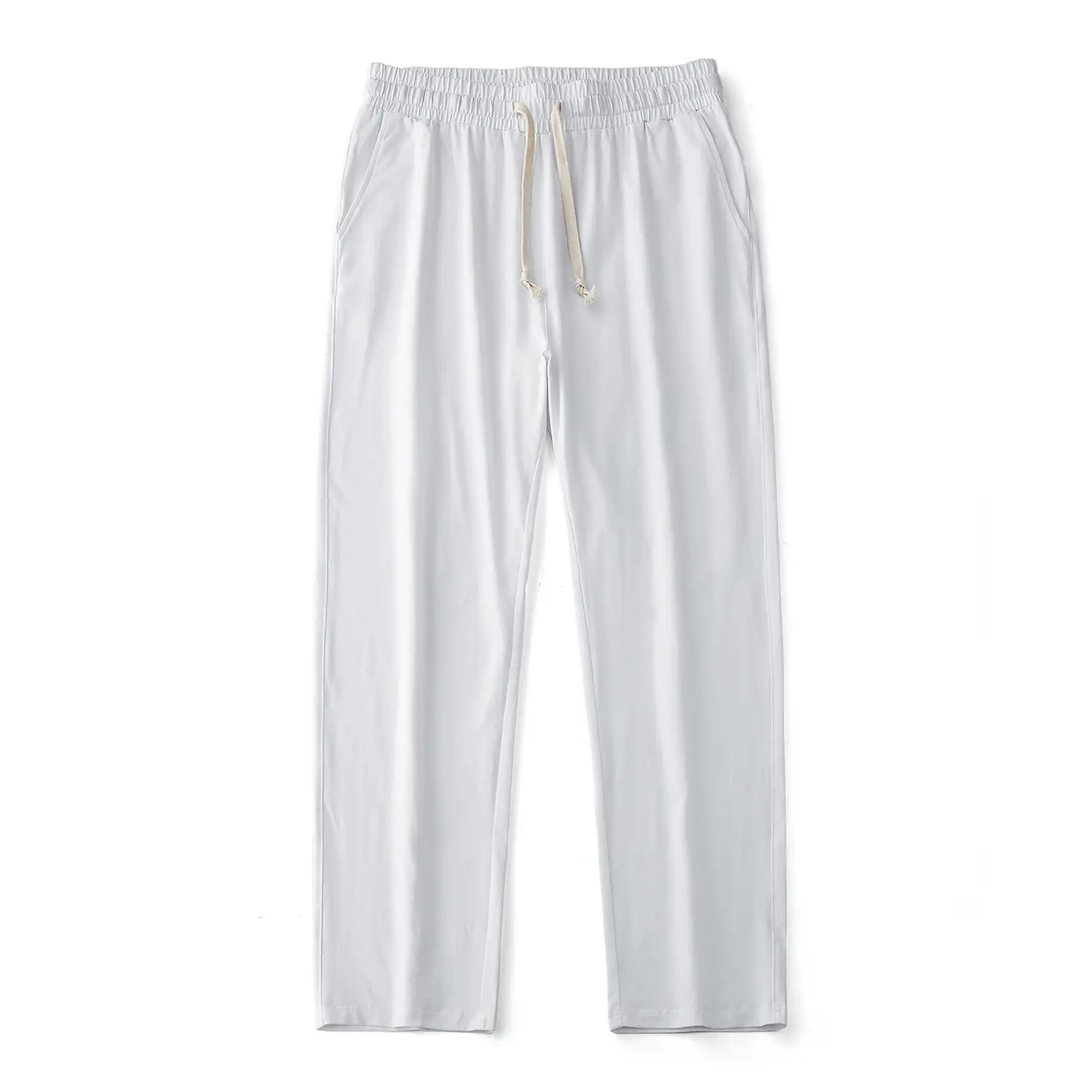 Mens Solid-Color Straight-Leg Lace-Up All-Match Sports Pants For Men