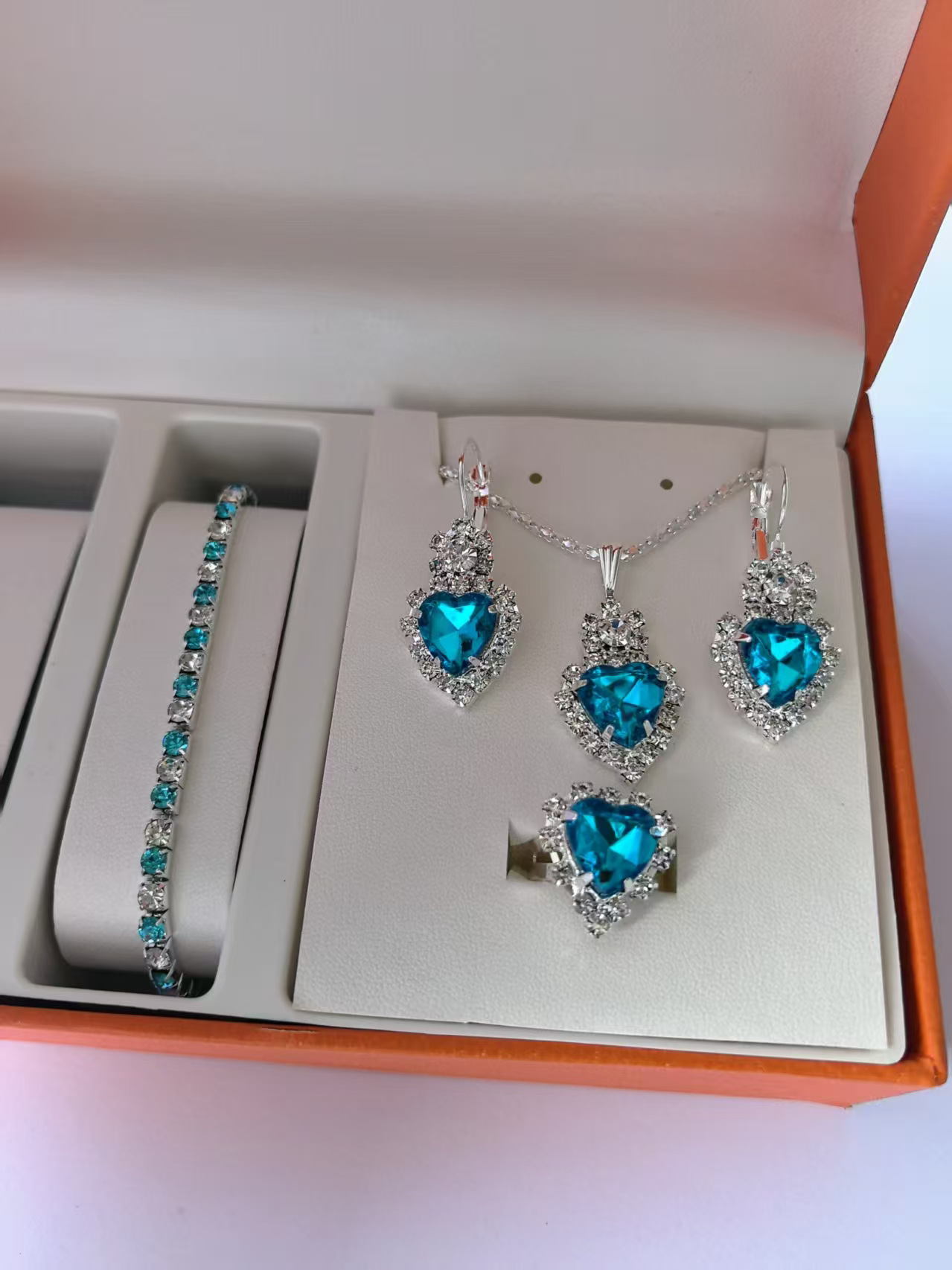 Crystal Necklace, Earring & Ring Set