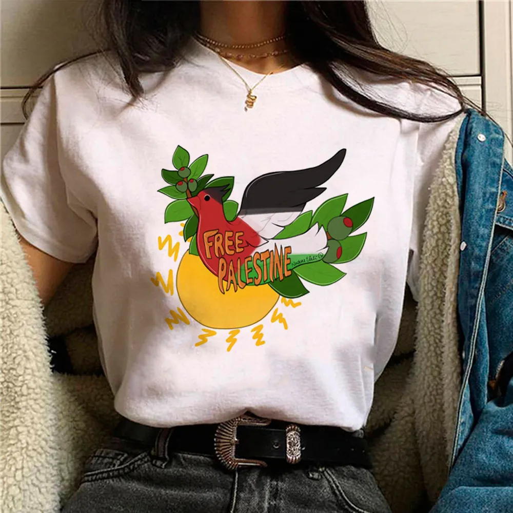 Palestine T-shirts Women Comic Japanese Tshirt Female Funny - Style 13056-Xxxl