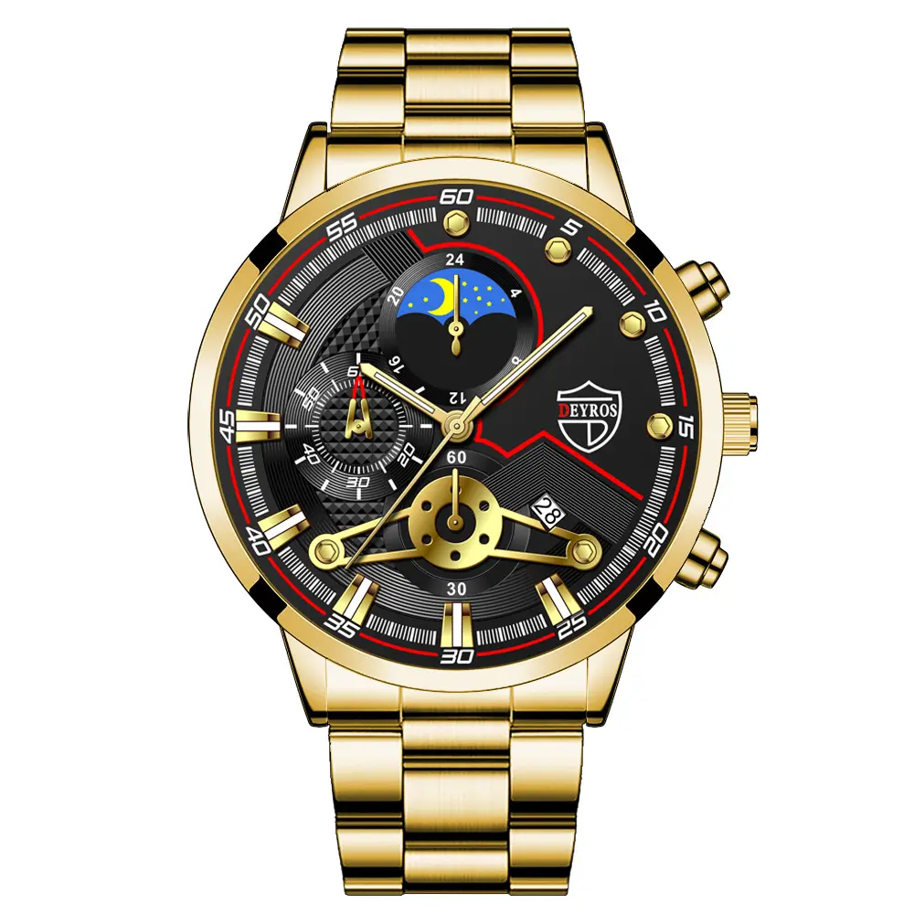 Fashion Men's Calendar Wristwatch Business Quartz Watch