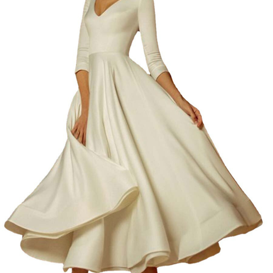 Women's Sexy V-neck Large Swing Fashion Elegant Dress