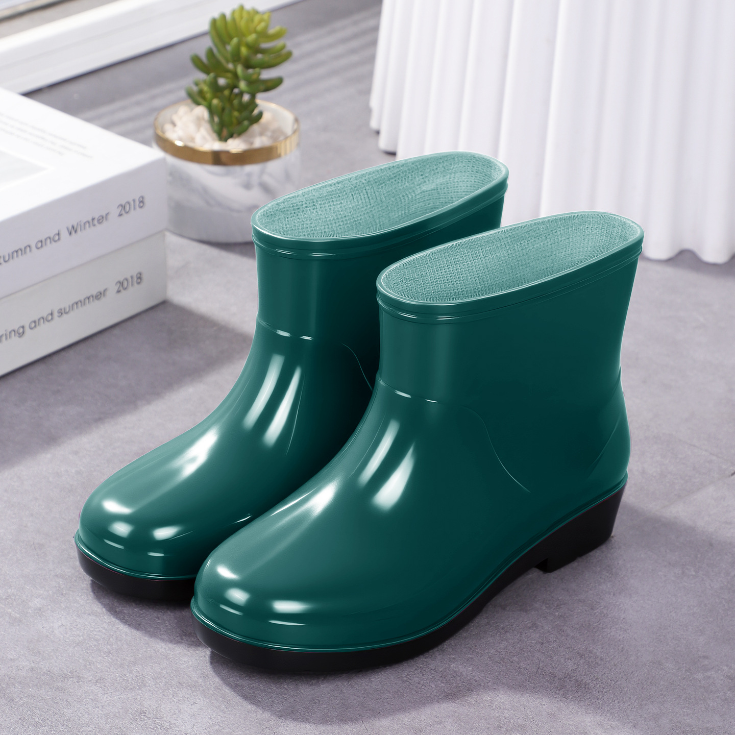 Fashionable Rain Boots For Women, Outdoor Wear Adult-sized Low-cut Waterproof 12