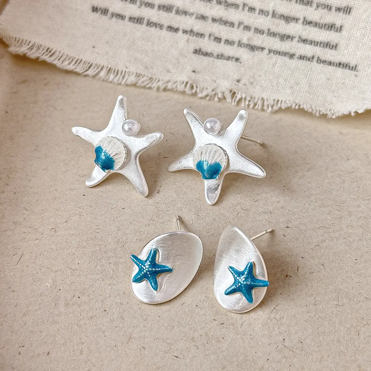 Minimalist And Stylish Starfish Shell Stud Earrings