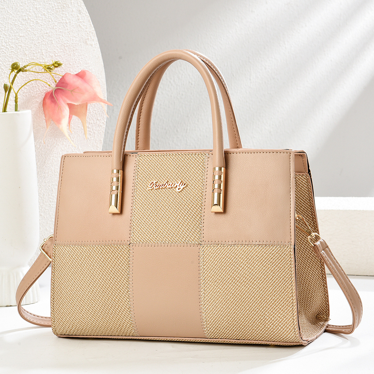 New Stylish Large-capacity Womens Tote Bag With A Bold Color-block Patchwork Design