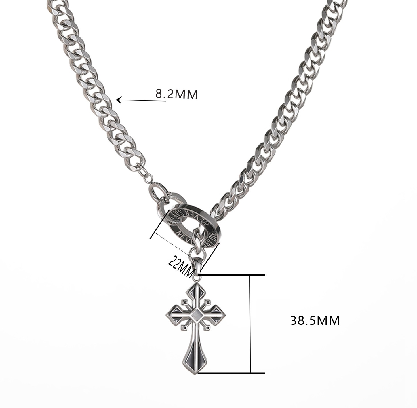 High-grade Accessories Look Forward To The Holy Frame Titanium Steel Necklace