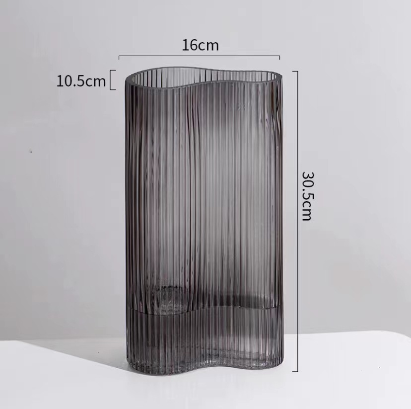 Striped Glass Decorative Vase, picture 7 of 11