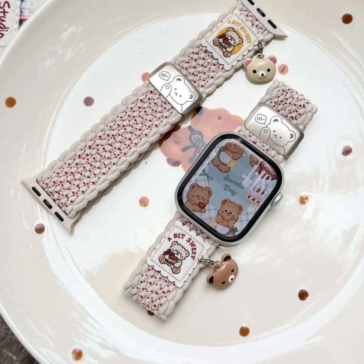 Fashionable Little Bear Charm Magnetic Watch Strap