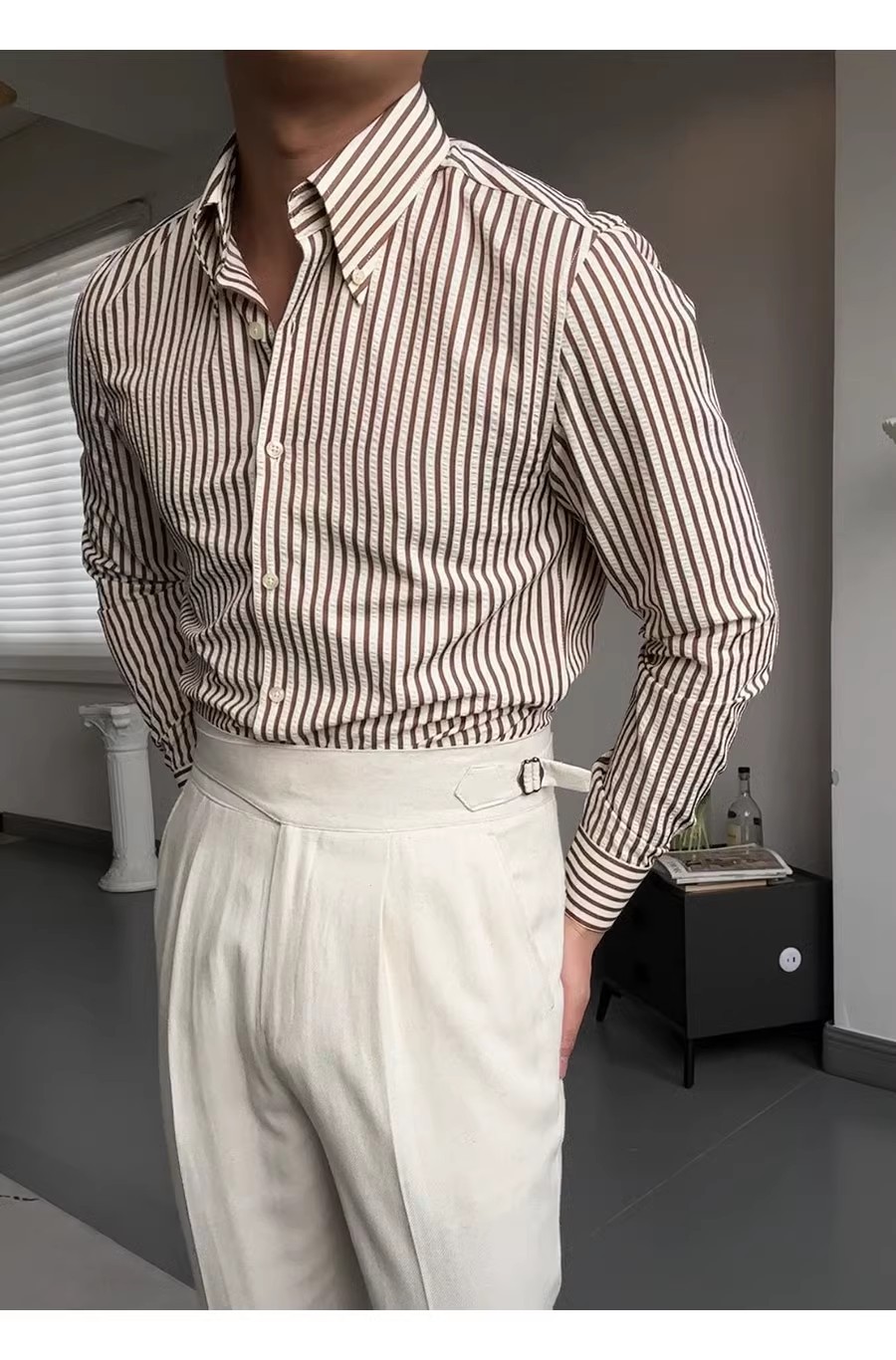 Seersucker Shirt Men - Picture 5 of 6