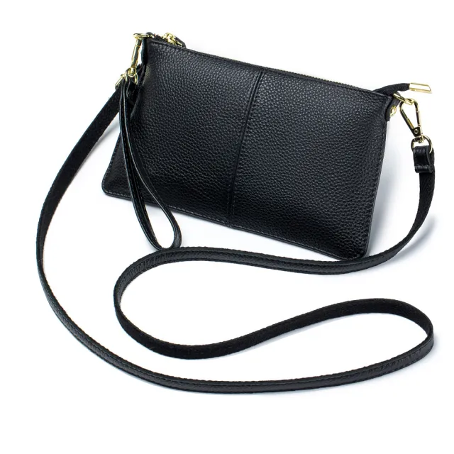 Leather One shoulder Women's Leather All match Clutch Black - Shop at LoveMi