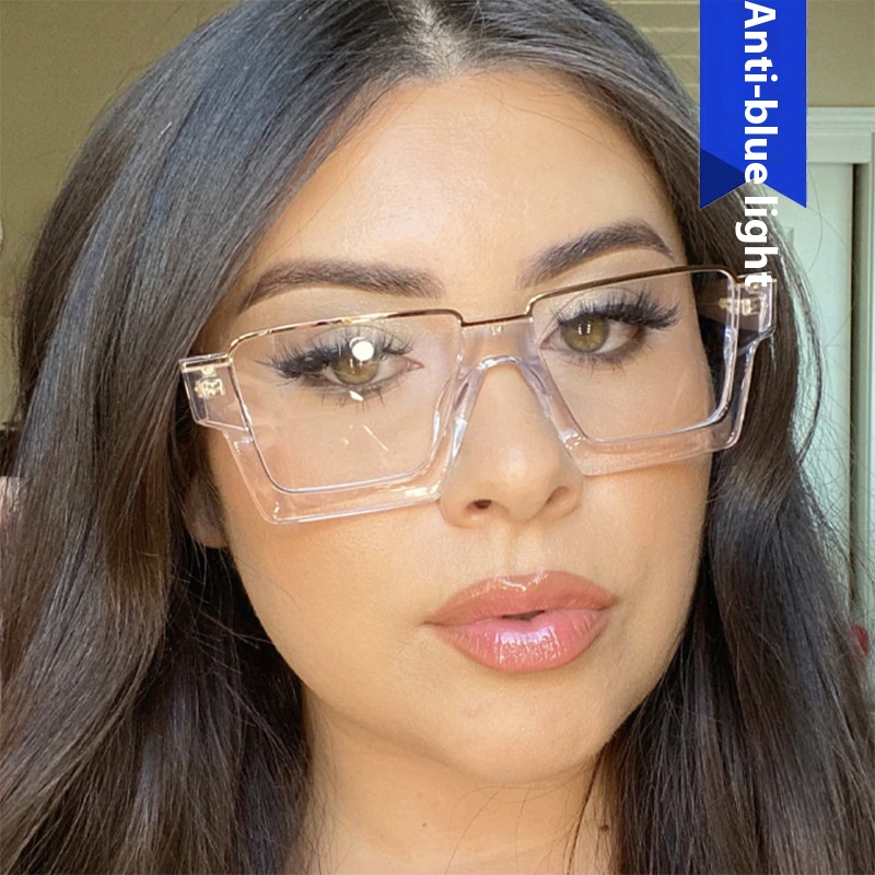 Retro Simple Versatile Artistic Lower Semi-rimless Square Plain Glasses - Image 10