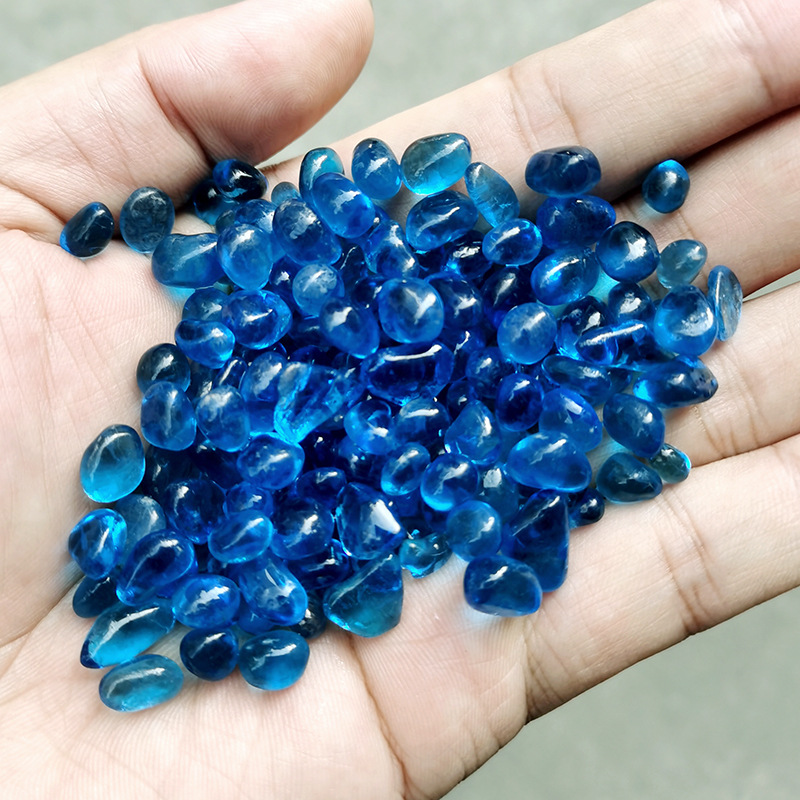 Sea Blue Glass Sand Beads Fish Tank Landscaping Decoration Dark Large Grain 5To8Mm - Shop at LoveMi