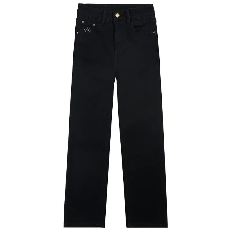 Fashion Personalized Straight Jeans For Women - Black