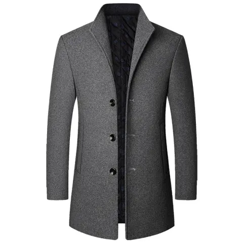 Autumn and Winter Casual Woolen Coat Men