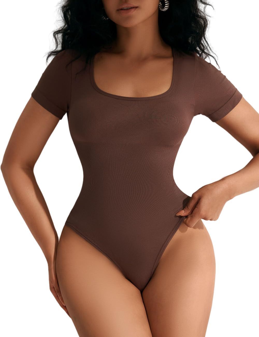 Square-neck Corset Close-fitting Seamless Short Sleeve T-back. Product information: Thickness: ordinary Fabric name: Nylon Color: Milky White, black, brown Size: XXS/XS,S/M,L/XL,XXL/XXXL Function: aggregation, seamless, abdominal contraction Suitable seas