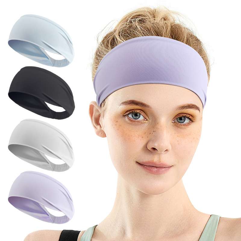 Wide Sweat-wicking Band For Sports Fitness, And Yoga