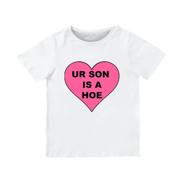 Round Neck Pullover Short Sleeve Letter Printed T shirt White - Shop at LoveMi