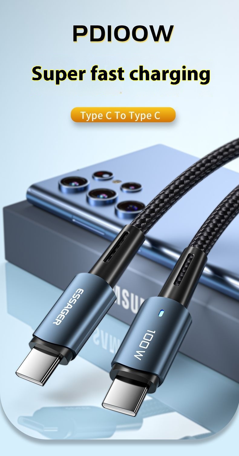 PD100W Fast Charge Data Cable For Mobile Phone Tablet Typec Fast Charging - Image 16