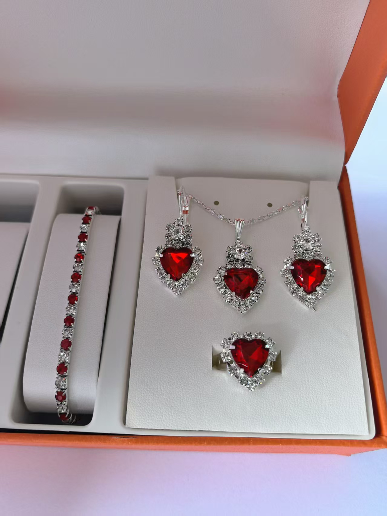 Crystal Necklace, Earring & Ring Set