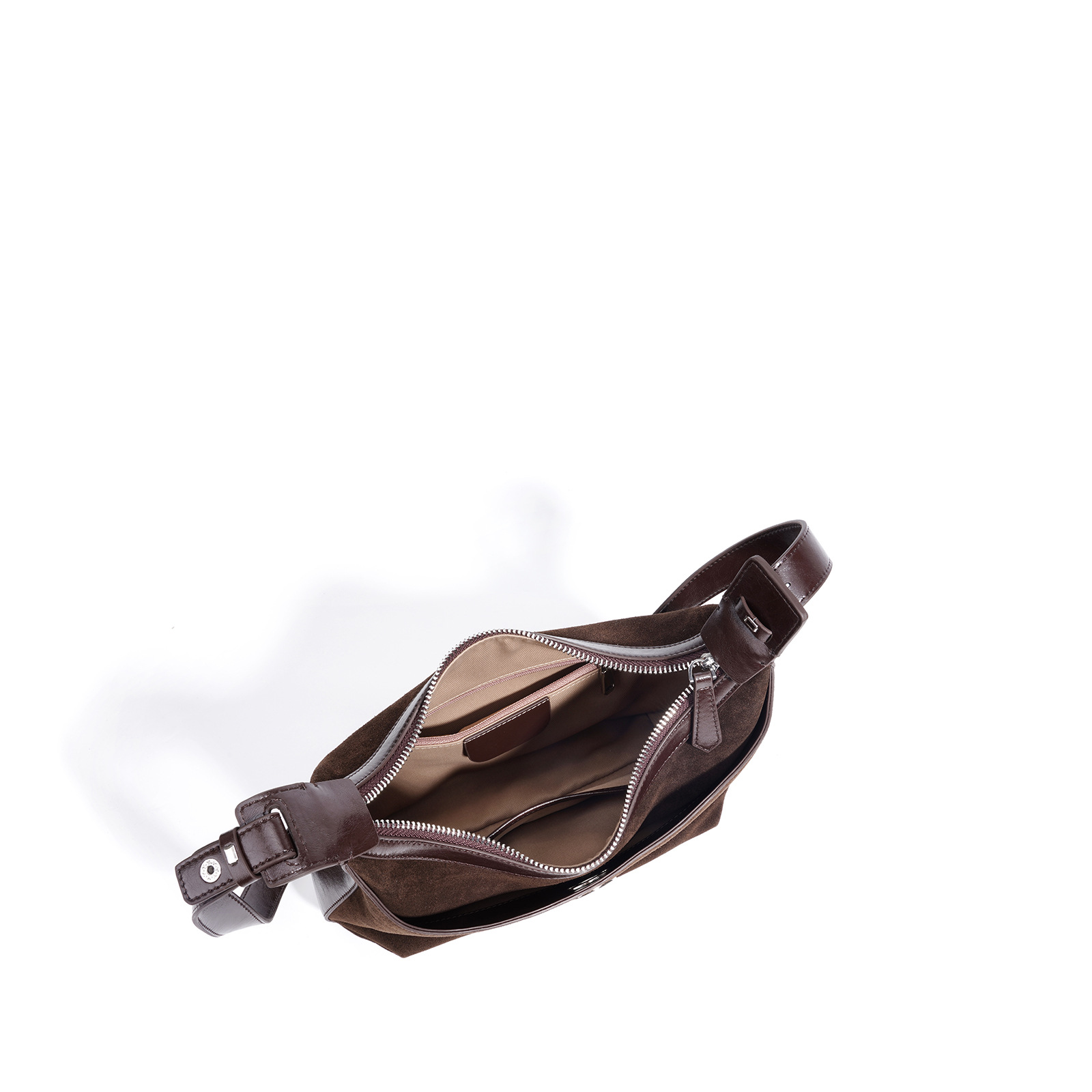 Cowhide Suede Bucket Bag Simple Versatile Chain Crossbody Bag