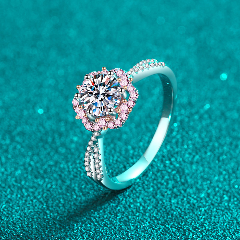 Sterling Silver Cherry Blossom French Exquisite High-end Ring