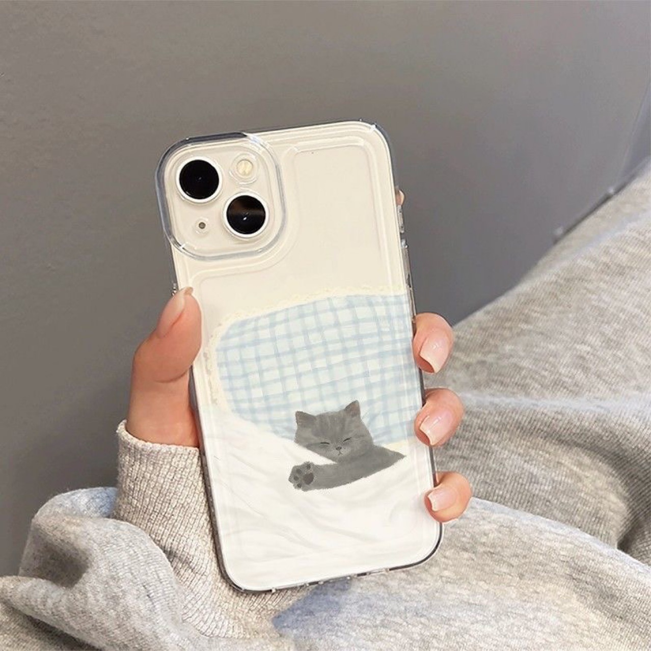 Cat Puppy Pattern For Lovers Transparent Phone Case - Image 5