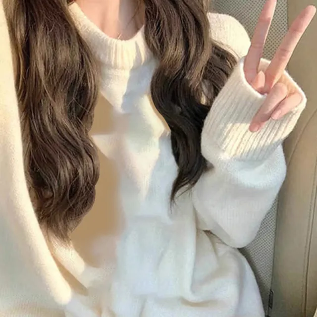 Women's Autumn And Winter Soft Loose Top White - Shop at LoveMi